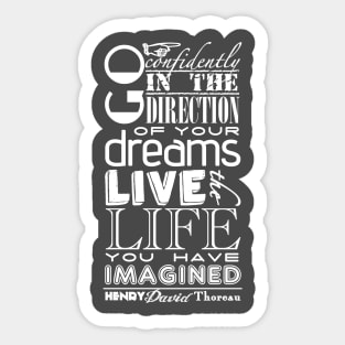 Henry David Thoreau Dreams Quote Sticker